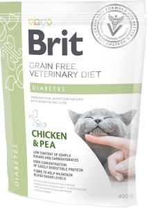 Brit VetDiets сухий корм для кішок з діабетом та гіперглікемією з куркою та горохом 400 г 