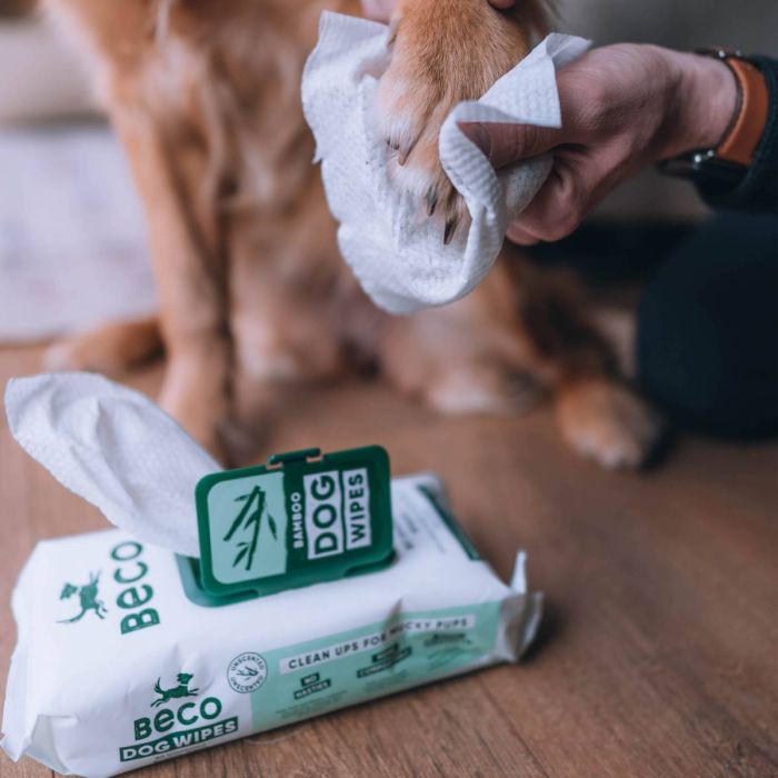 Вологі серветки біорозкладні бамбукові Beco Pets без запаху 80 шт.