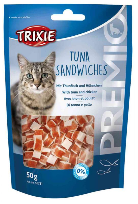 Premio Tuna Sandwiches-ласощі з тунцем для кішок, Тріксі 42731 Ласощі PREMIO Tuna Sandwiches тунець 50гр 42731