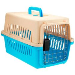 Перенесення IATA з металевими дверима блакитно-бежева до 20 кг (55x36x35 см)