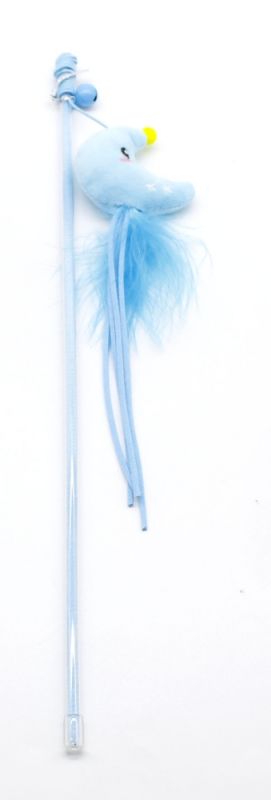 Вудочка з місяцем  та брязкальцем, блакитна, 40см  
