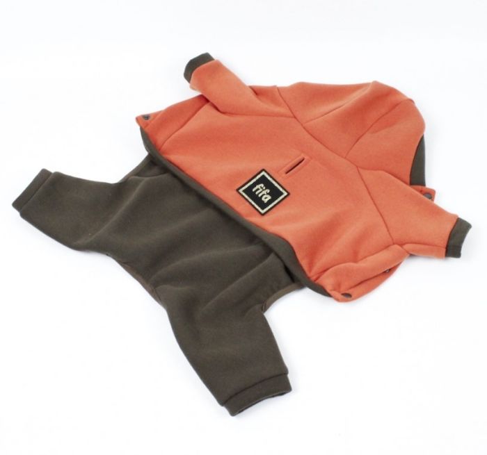 Комбінезон Стиль трикотаж на флісі помаранчево-коричневий (хлопчик) S1