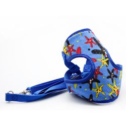 Комплект Повідець та шлея-майка синя 