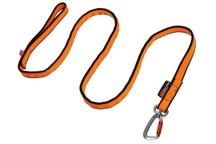 Повідець для собак Bungee leash Non-stop dogwear Чорний/Помаранчевий 2,8 м/23 мм