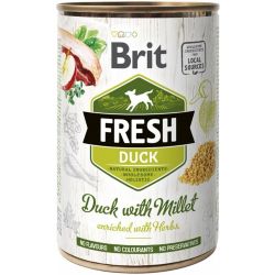 Brit Fresh Duck with Millet качка вологий корм для собак 400 г 
