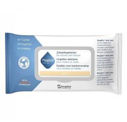  Серветки для догляду за зубами котів і собак Plaqtiv+ Wipes 