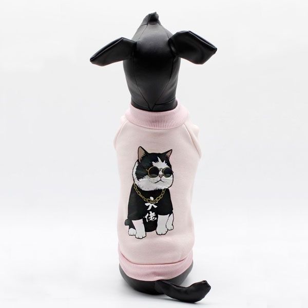 Світшот Кіт в окулярах трикотаж на флісі рожевий, XXL XXL