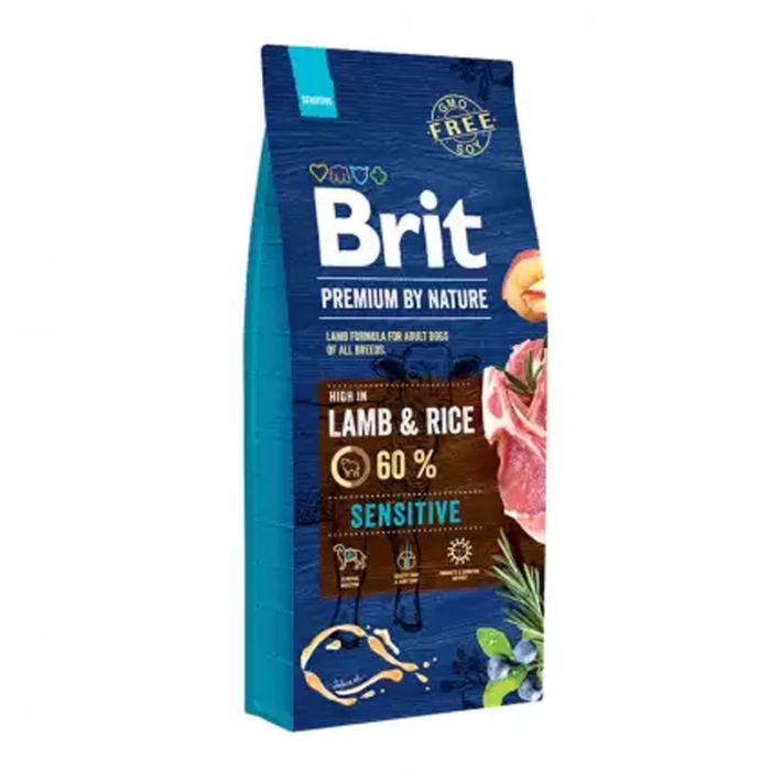 Brit Premium Sensitive Lamb  Rice корм для собак з чутливим травленням 3кг + консерва Brit Premium Dog 400г 