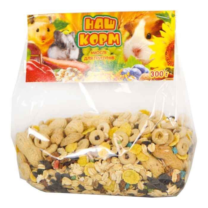 Наш КОРМ ласощі мюслі для гризунів 300 гр, Лорі 