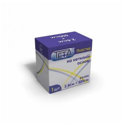 Пластир на нетканій основі, медичний 2,5 см500 см, Тета 2,5 см  5м