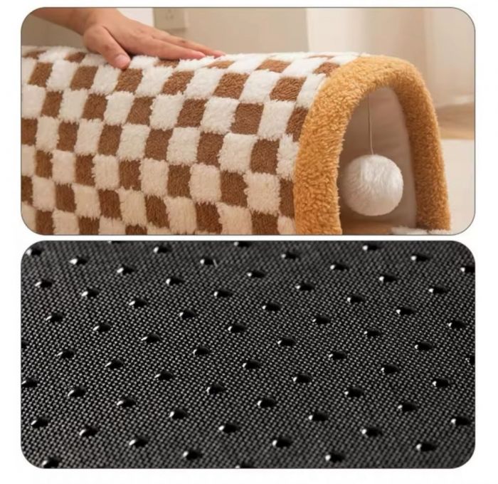 Килимок із тунелем плюшевий XL 808022 см. Бежевый