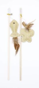 Вудка з пірям та рибкою 41 см. 