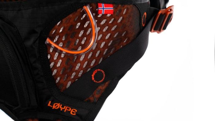 Пояс для прив'язі собак Løype belt Non-stop dogwear Чорний/Помаранчевий L