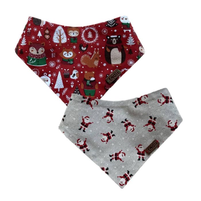Двостороння бандана для собак Duckly новорічна XL