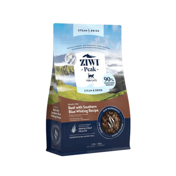 Повнораціонний сухий корм для котів Ziwi Peak Steam Dried Яловичина з путасу 800 г