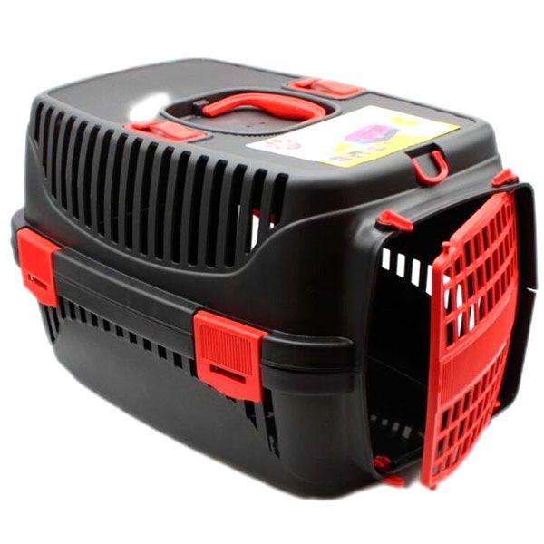 Переноска PET Plastart 1 пластик 49х33х40 см Чорно-синя