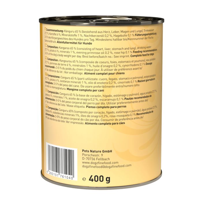 Вологий корм для собак Dogz Finefood No.06 кенгуру 400 г