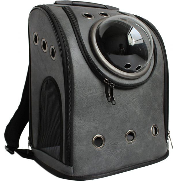 Рюкзак Шкіряний з ілюмінатором 40  33  22см Чорний