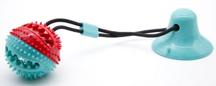 Мяч 8см на присоску, шнур 38см, бірюзово-червоний, 112-6SL814 Ігр МЯЧ  8см на присоску шнур 38см БІРЮЗОВО-ЧЕРВОНА 112-6SL814