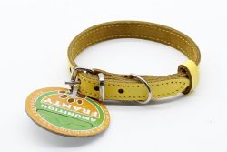 Нашийник Franty Style шкіра, 12 мм х 20-25 см жовтий