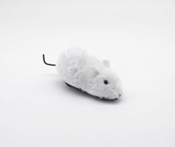 Миша на колесах заводна Біла 1566 см. Біла