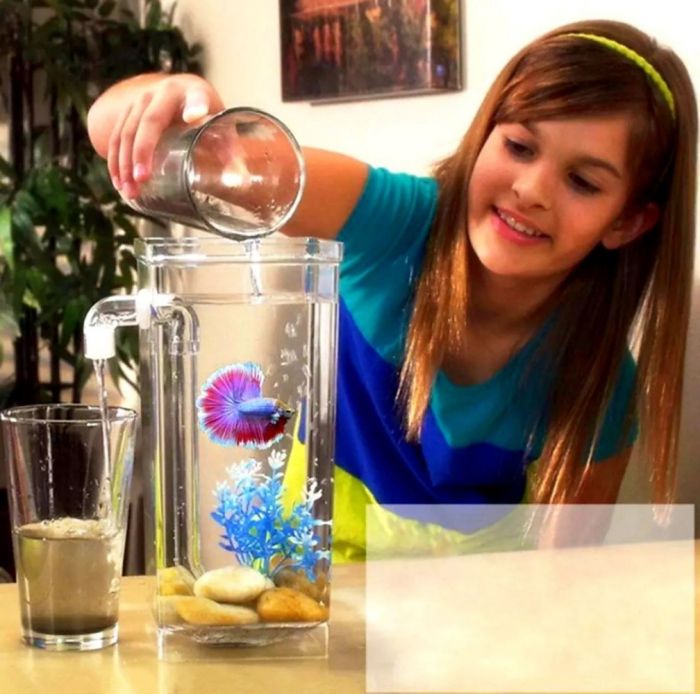 Акваріум глечик овальний з підсвічуванням 16х14х24 см 