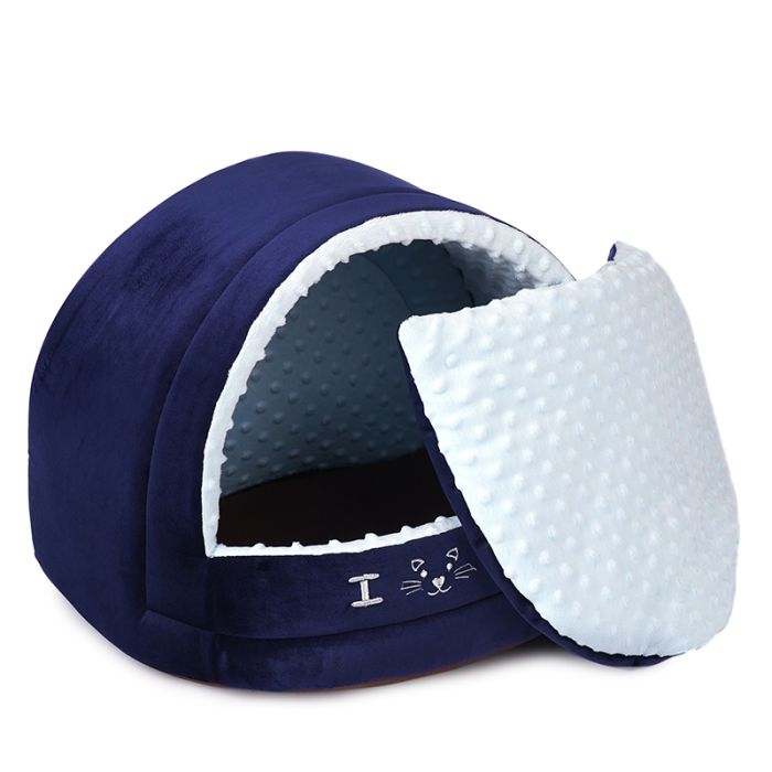 Будиночок для кота улюбленець 2 - 423131 см замша, велюр синій 