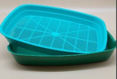 Туалет Дніпро для котів дрібний з сіткою Мятно-зелений