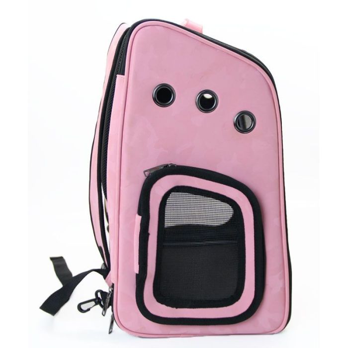 Рюкзак-переноска прозорий для перенесення тварин 36х45х25см Трояндовий