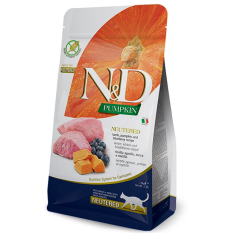 Сухий корм Farmina ND Grain Free Pumpkin Lamb  Blueberry Neutered Adult для стерилізованих котів, з гарбузом, ягням та чорницею, 1,5 кг   Фарміна кет сух ND GF PUMPKIN LAMBBLUEBERRY NEUTERED ADULT дстер.кіш. гарбузягнячорн1,5кг 0138