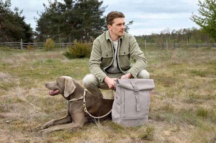 Рюкзак-ролтоп для прогулянок з собакою Palopa Yoska Сіро-коричневий