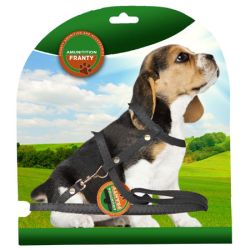 Шлея з повідцем шкіра 22-34 см 31-48 см 130 см Фауна чорний 