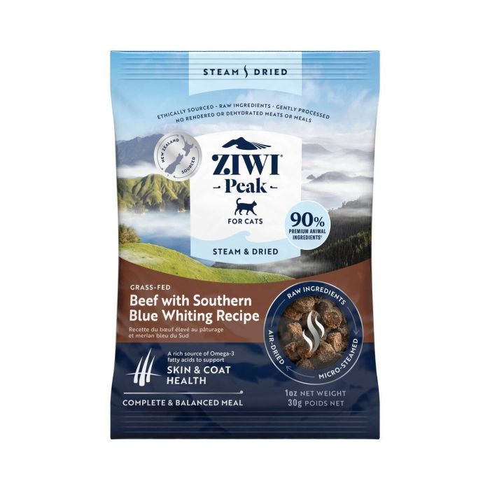 Повнораціонний сухий корм для котів Ziwi Peak Steam Dried Яловичина з путасу 30 г