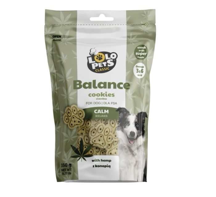 Ласощі для собак Lolopets Calm заспокійливі, бісквіт з коноплею і мелісою, 350 г
