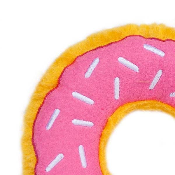 М'яка іграшка для собак пончик полуниці ZippyPaws Donutz Strawberry з пищалкою