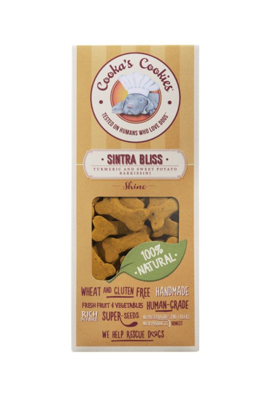 Натуральне печиво для собак Cooka's Cookies Barkissini Куркума з овочами та фруктами 100 г (рослинний білок)