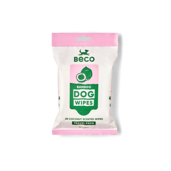 Вологі серветки біорозкладні бамбукові Beco Pets з ароматом кокосу 20 шт.