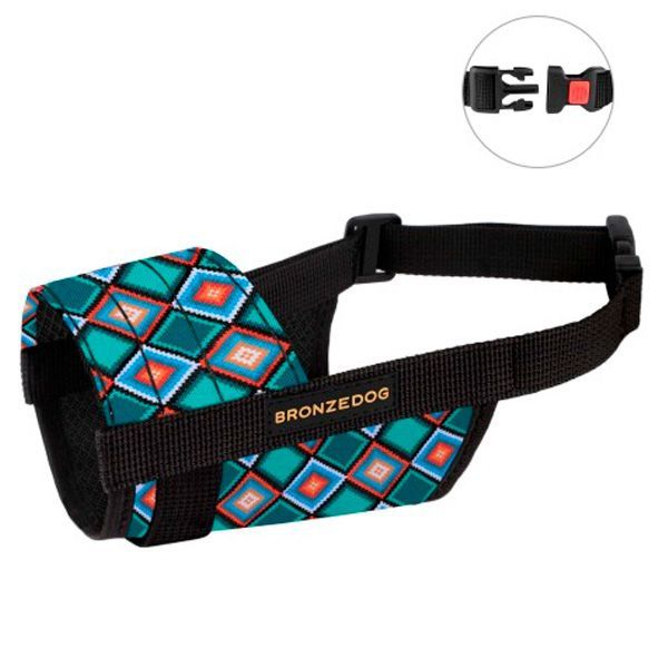 Намордник нейлоновий з регулюванням для вівчарок, доберманів, лабрадорів орнамент ромб 2(а:19-26см) 