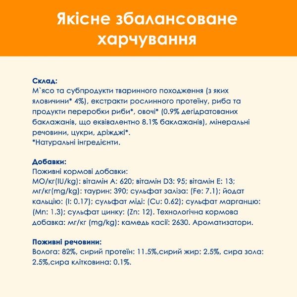 Cat Chow Adult консерва для котів із яловичиною та баклажанами, 85 г Акція