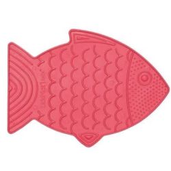 Лизальний килимок антистрес для кішок LickiMat Felix Pink у формі рибки