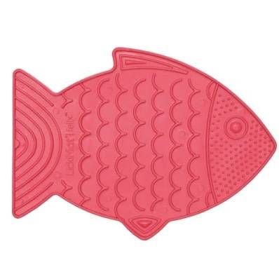Лизальний килимок антистрес для кішок LickiMat Felix Pink у формі рибки