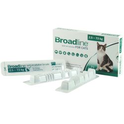 Бродлайн (Broadline) краплі на холку від бліх, кліщів і гельмінтів для кішок 2,5-7,5 кг 1 піпетка