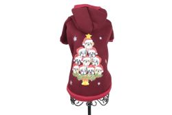 Ялинка світшот для собак дівчаток трикотаж фліс Бордо M1