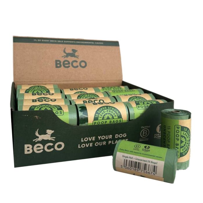 Одноразові пакетики для прибирання за собаками Beco Pets без запаху 1 шт