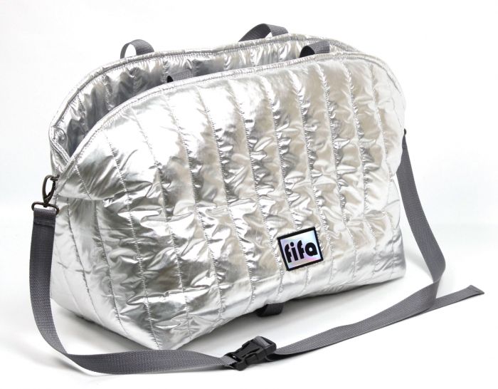 Автосумка стьогана плащівка срібло, 50х30х40 см 