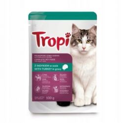 Консерва для котів Tropi шматочки в соусі з Індичкою 100 г. 