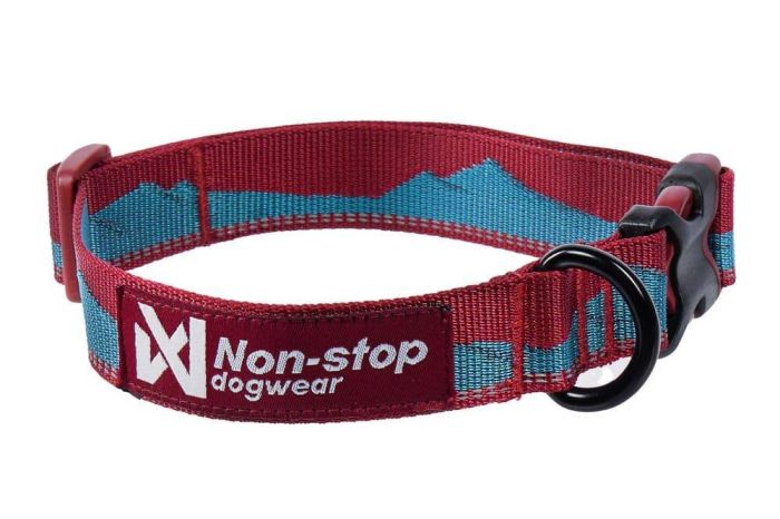 Нашийник для собак Trail quest collar Non-stop dogwear Бордовий із синім S