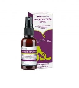 Спрей Флоксі-спрей Макс антибактеріальний, протиалергічний для котів та собак. 50мл. 