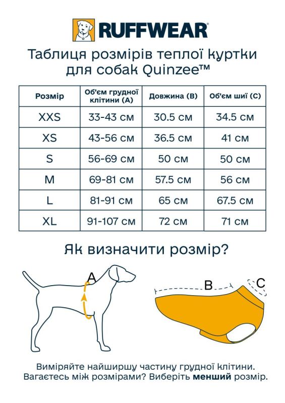 Тепла куртка для собак Ruffwear Quinzee™ S Синій