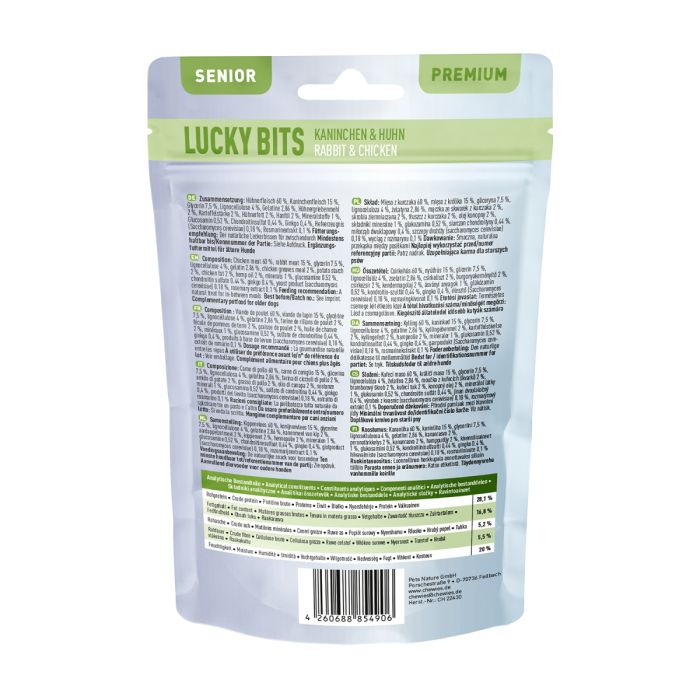 Натуральні ласощі з м'яса Кролика та Курки Chewies Lucky Bits для дорослих і літніх собак 80 г